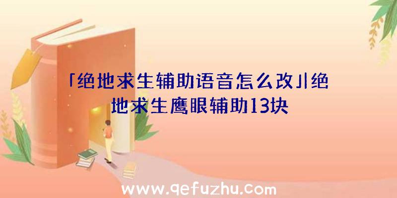 「绝地求生辅助语音怎么改」|绝地求生鹰眼辅助13块